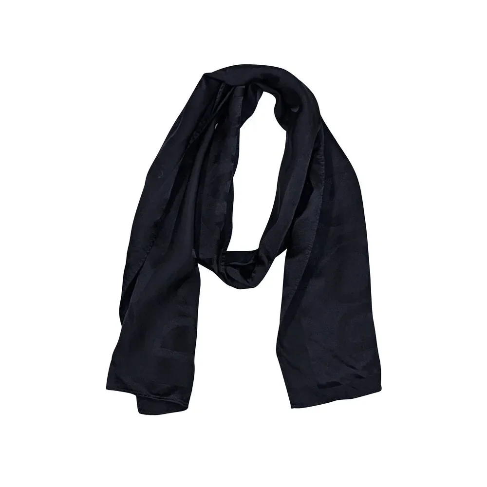Dolce & Gabbana - Black Silk Logo Long Scarf